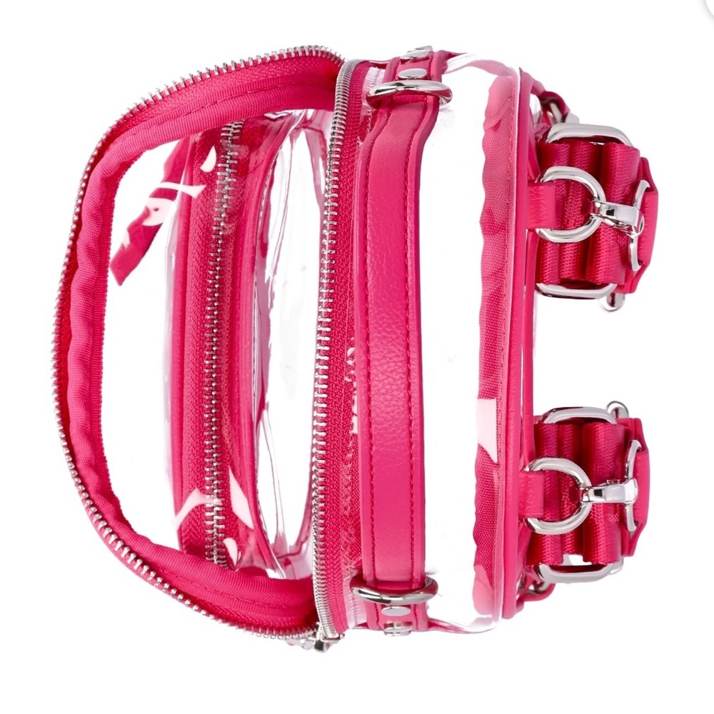 Madden NYC Clear Mini Convertible Backpack Fuchsia NWT - Picture 4 of 10